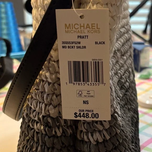 Michael Kors Black and White Shoulder Bag